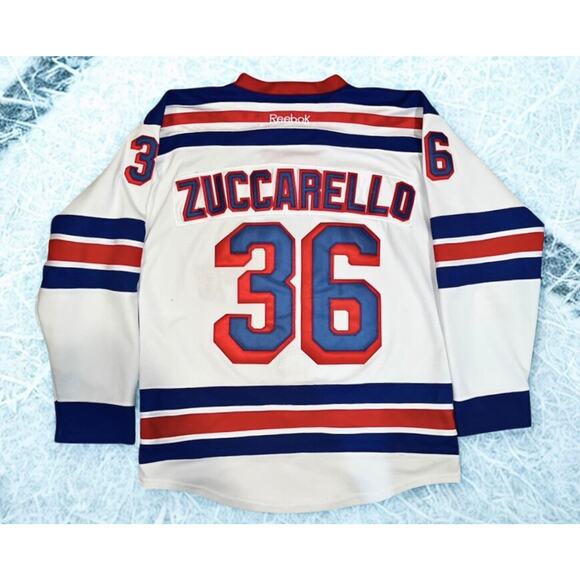 New York Rangers Mats Zuccarello Reebok CCM NHL Jersey W/ fight strap Size 52 - Picture 3 of 12